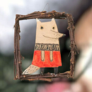 Der schlaue Fuchs – Keramik Deko Mobile Fensterschmuck